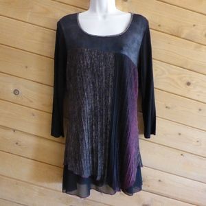 Me 3/4 Sleeve Crinkle Tunic Shirt Lightweight Top